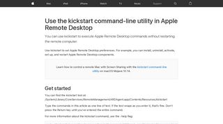 Use the kickstart command-line utility in Apple Remote Desktop ...