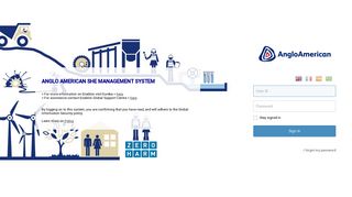 Anglo American EHS 8's Login Page - Enablon