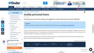 Compare enably personal loans - Rates and fees | finder.com.au