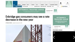 Enbridge gas consumers may see a rate decrease in the new year ...