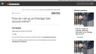 How do I set up an Enbridge Gas account online? - Enbridge Inc.