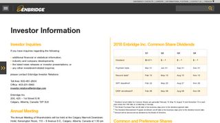 Investor Information - Enbridge Inc.