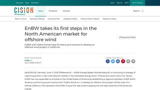 EnBW takes its first steps in the North American market for offshore wind
