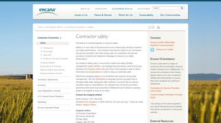 Contractor safety | Encana Corporation