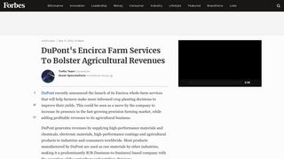 DuPont's Encirca Farm Services To Bolster Agricultural Revenues