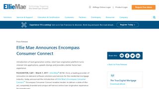 Ellie Mae Announces Encompass Consumer Connect | Ellie Mae
