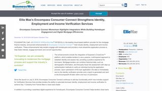 Ellie Mae's Encompass Consumer Connect ... - Business Wire