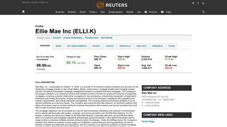 Ellie Mae Inc (ELLI.K) Company Profile | Reuters.com