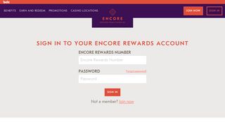Encore Rewards | Sign In