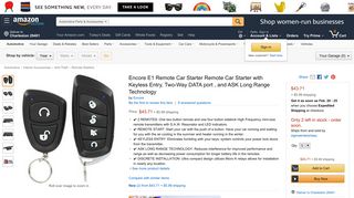Encore E1 Remote Car Starter Remote Car Starter with ... - Amazon.com
