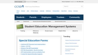 Special Education Forms | Student Education Management ... - CCSD
