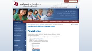 Student Information Systems Portal - Cherry Creek School District
