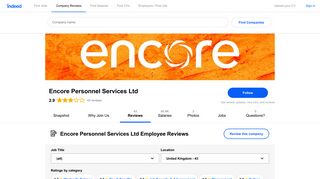 Working at Encore Personnel Services Ltd: Employee Reviews ...