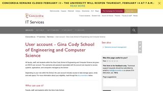 User account - Gina Cody School of Engineering and Computer Science