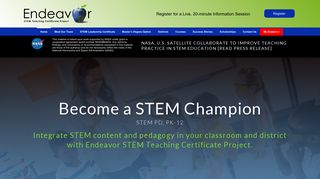 NASA Endeavor STEM Teaching Certificate Project. Live, online ...