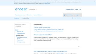 Online Transactions | Online Office | Endesa Customers