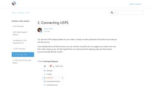 2. Connecting USPS – Veeqo