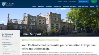 Email Support and Password Reset | Endicott College