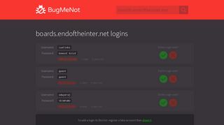 boards.endoftheinter.net passwords - BugMeNot