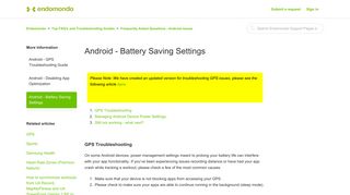 Android - Battery Saving Settings – Endomondo