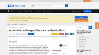 Autoridad de Energia Electrica de Puerto Rico (AEE) - BNamericas