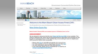 Miami Beach Citizen Access Portal (CAP)
