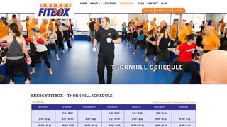 Thornhill Schedule - Energy Fitbox Blog