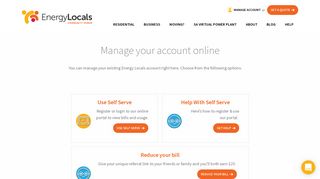 Manage your Energy Locals account online