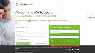 Login & Register to My Account | EnergyAustralia