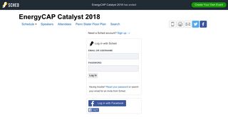 EnergyCAP Catalyst 2018: Log In - Sched