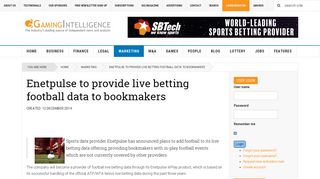 Enetpulse to provide live betting football data to bookmakers - Gaming ...