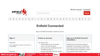Enfield Connected Sign In · Enfield Council