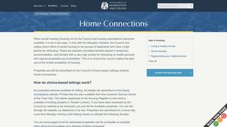 Home Connections - Royal Borough of Kensington and Chelsea