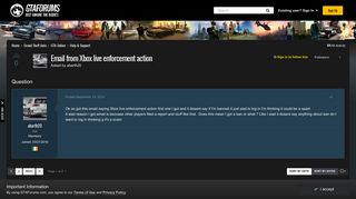 Email from Xbox live enforcement action - Help & Support - GTAForums