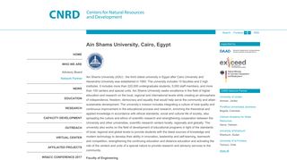 Ain Shams University - CNRD - Centers for Natural Resources and ...