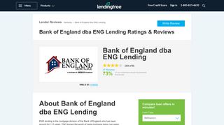Bank of England dba ENG Lending - Mortgage Company Reviews ...