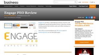 Engage PEO Review 2018 | PEO Service Reviews - Business.com