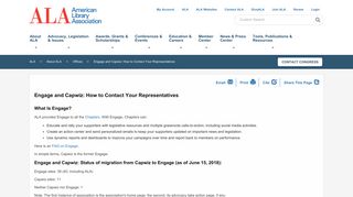 Engage and Capwiz: How to Contact Your Representatives | About ALA