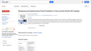 Designing and Implementing Trade Facilitation in Asia and the ...
