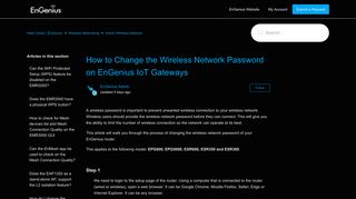 How to Change the Wireless Network Password on EnGenius IoT ...