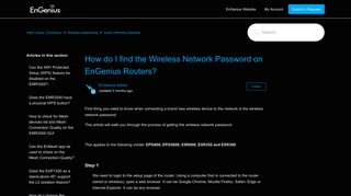 How do I find the Wireless Network Password on EnGenius Routers ...