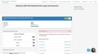 EnGenius ESR1750 Default Router Login and Password - Clean CSS