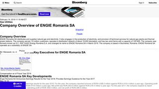 ENGIE Romania SA: Private Company Information - Bloomberg
