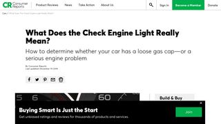 What Does the Check Engine Light Really Mean? - Consumer Reports