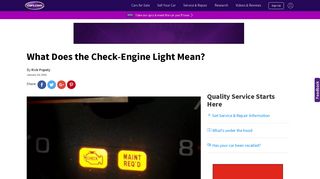 What Does the Check-Engine Light Mean? | News | Cars.com