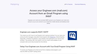 How to access your Engineer.com (mail.com) email account using IMAP