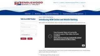 NEW Online Banking - Englewood Bank & Trust