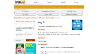 log in | Vocabulary | EnglishClub
