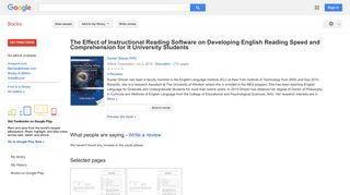 The Effect of Instructional Reading Software on Developing English ...