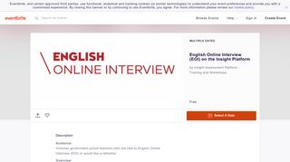 English Online Interview (EOI) on the Insight Platform Tickets, Multiple ...